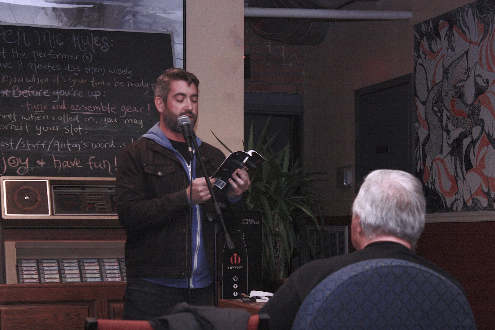 James H Duncan reading at the Hudson River Coffee House