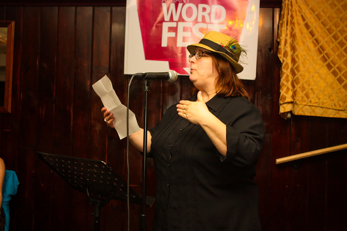 Cheryl A. Rice at the 2014 Albany Word Fest Up The River reading at McGeary's in Albany, NY
