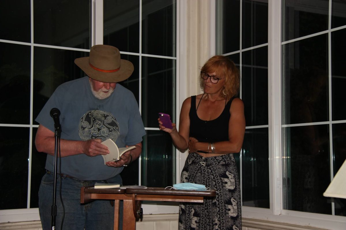 Alan Casline reading at the Pine Hollow Arboretum
