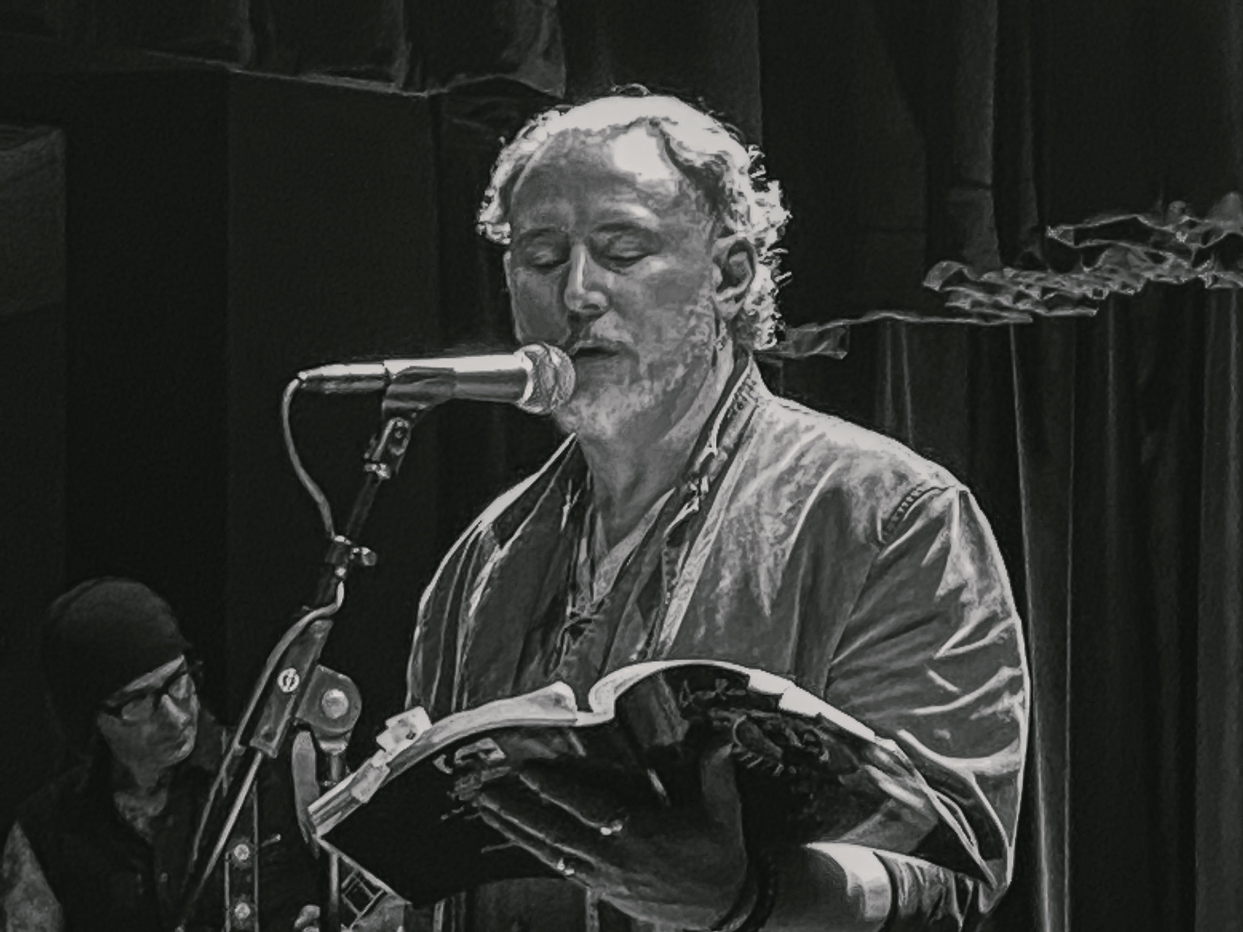 R.M. Englahardt reading his poetry at The Linda in Albany, NY