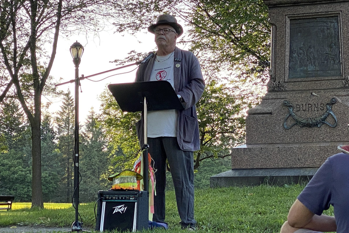 Dan Wilcox at Poets in the Park, July 2021