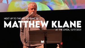 Matthew Klane reading at The Linda for the "Year in Review" event on December 17, 2021