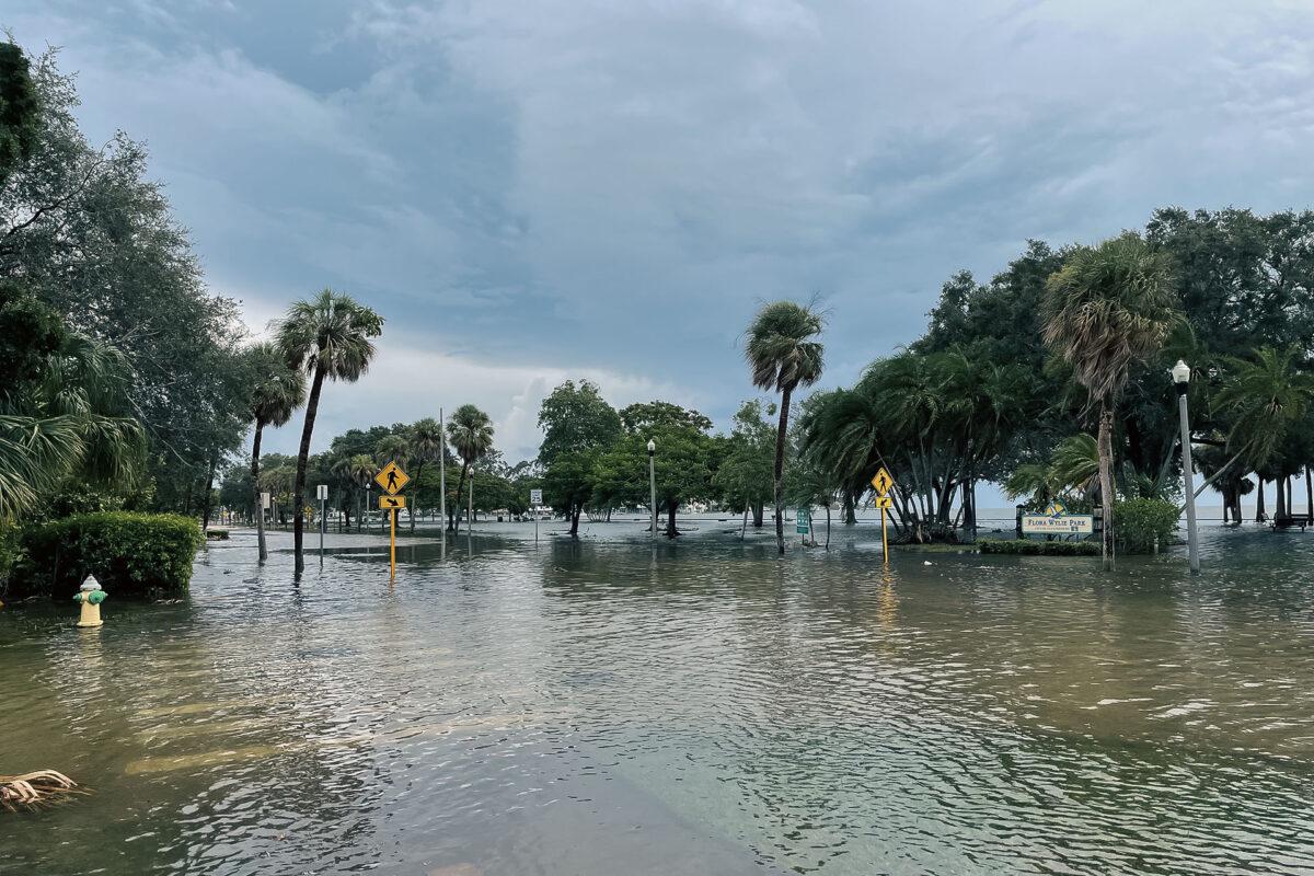 Photo of a flooded road in Florida