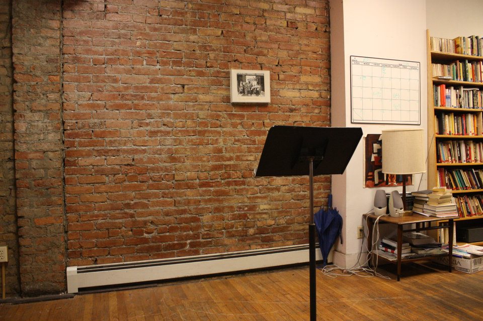 Photo of a music stand at the Social Justice Center